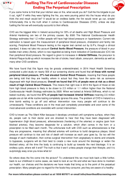 Fuelling The Fire of Cardiovascular Diseases Ending The Perpetual