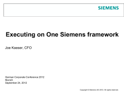 Executing on One Siemens framework