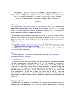 ==Visit to FAO as the first award of RDA Wheat Datathon==