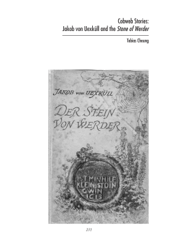 Cobweb Stories: Jakob von Uexk&uuml;ll and the Stone of Werder