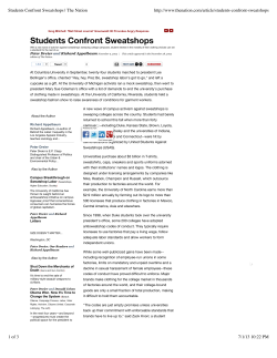 Students Confront Sweatshops | The Nation