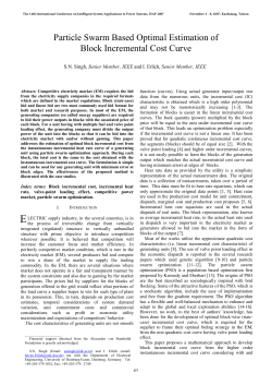Particle Swarm Based Optimal Estimation of Block Incremental Cost