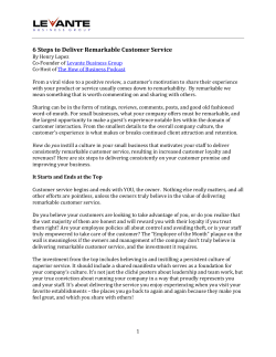 6 Steps to Deliver Remarkable Customer Service