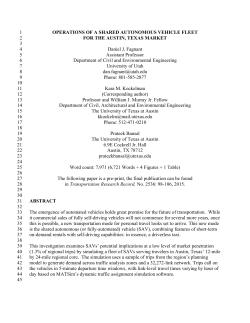 Operations Of Shared Autonomous Vehicle Fleet For The Austin