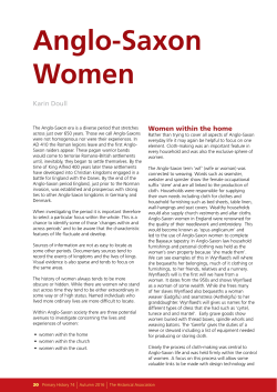Anglo-Saxon Women - Historical Association