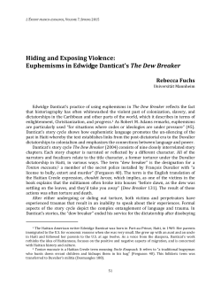 Hiding and Exposing Violence: Euphemisms in Edwidge Danticat`s