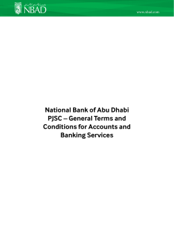 National Bank of Abu Dhabi PJSC &ndash; General Terms