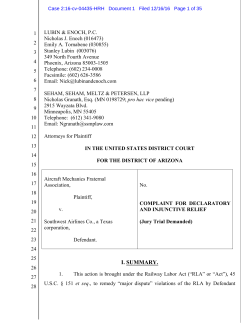AMFA vs. SWA Complaint for Declaratory