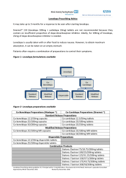 Levodopa prescribing - Wirral Medicines Management