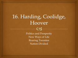 16. Harding, Coolidge, Hoover