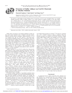 Structure of Sulfur Adlayer on Cu &bdquo;111&hellip; Electrode in Alkaline Solution