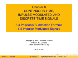 Chapter 6 CONTINUOUS-TIME, IMPULSE