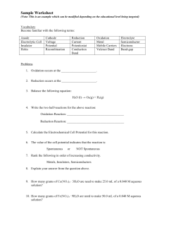 Sample Worksheet