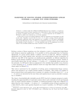HARDNESS OF SOLVING SPARSE OVERDETERMINED LINEAR