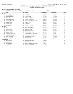 2015 OFSAA Swimming Championships