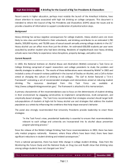 High Risk Drinking: A Briefing for the Council of Big Ten Presidents