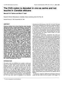The CUG codon is decoded in vivo as serine and