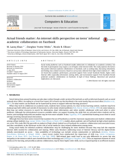 Actual friends matter: An internet skills perspective on teens` informal