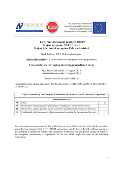 EU Grant Agreement number: 290529 Project acronym