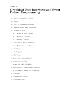 Graphical User Interfaces and Event