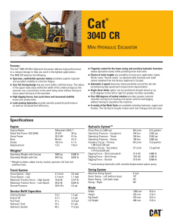 Spec Sheet for Cat 304D CR Mini Hydraulic Excavator AEHQ6145