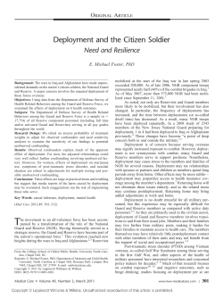 Deployment and the Citizen Soldier