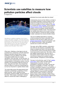 Scientists use satellites to measure how pollution