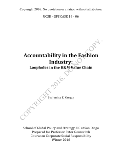 Accountability in the Fashion Industry