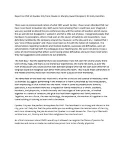 Read Dr Hamilton`s report on Family Medicine Forum 2014