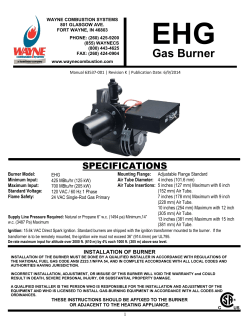 EHG Gas Powered Burners Manual