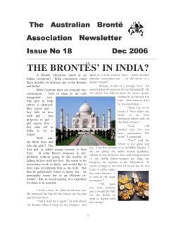 THE BRONT&Euml;S` IN INDIA?
