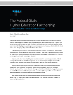 The Federal-State Higher Education Partnership