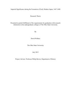 Imperial Significance during the Formation of Early Modern Japan