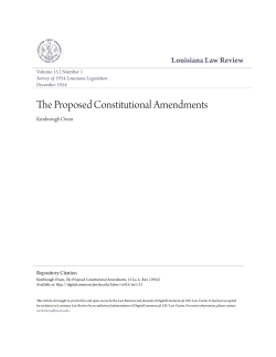 The Proposed Constitutional Amendments