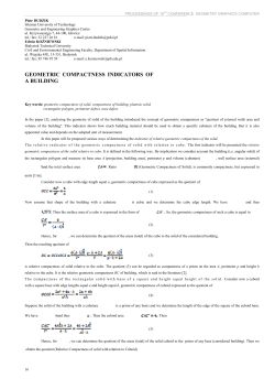 GEOMETRIC COMPACTNESS INDICATORS OF A BUILDING