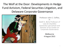 The Wolf at the Door: The Impact of Hedge Fund Activism on