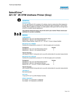SelectPrime 421-10 2K DTM Urethane Primer