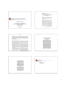 Strabismus and Sensory Adaptations