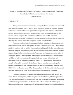 Impact of Light Intensity on Habitat Preference