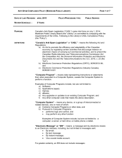 Anti-Spam Compliance Policy