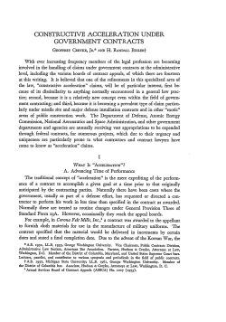 Constructive Acceleration Under Government Contracts