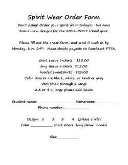 Spirit Wear Order Form