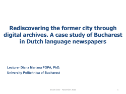 University Politehnica of Bucharest Rediscovering the former city