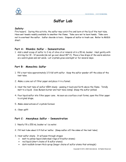 Sulfur Lab - ASM International