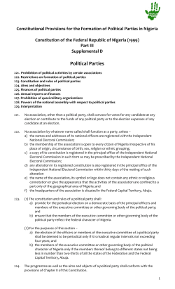 Constitutional Provisions for the Formation of Political Parties in