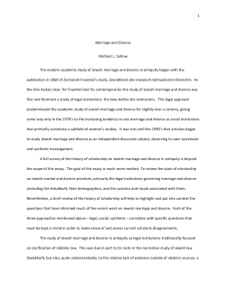 Marriage and Divorce