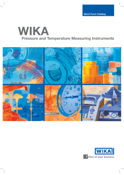 Pressure and Temperature Measuring Instruments