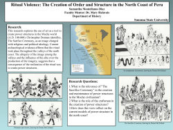 The Creation of Order and Structure in the North Coast of Peru