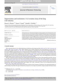 Opportunities and institutions: A co-creation story of the king crab