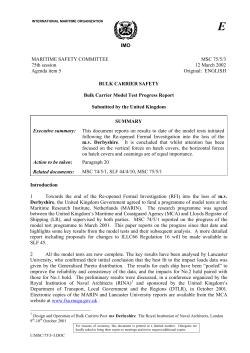 IMO MARITIME SAFETY COMMITTEE 75th session Agenda item 5
